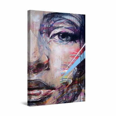 Canvas Wall Art - Abstract Portrait in Shades of Purple