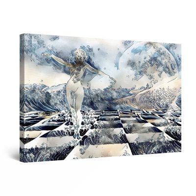 Canvas Wall Art - Abstract Landscape and Woman