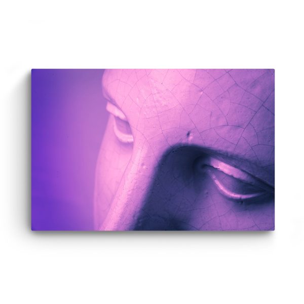 Canvas Wall Art - Purple Face Statue