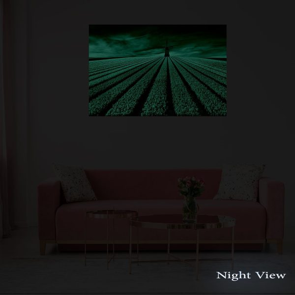 Canvas Wall Art - Lavender Field and Windmill
