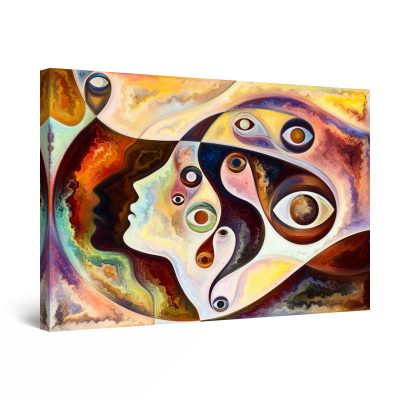 Canvas Wall Art - Figurative Face of a Woman Brown