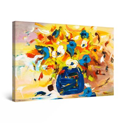 Canvas Wall Art - Abstract Colored Flower in Vase
