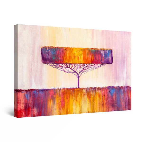Canvas Wall Art - Abstract Colored Rectangular Tree