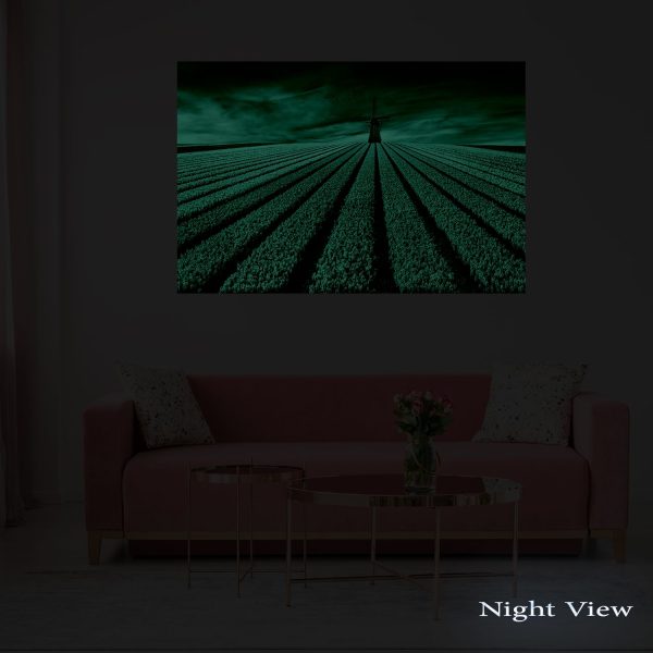 Canvas Wall Art - Lavender Field and Windmill
