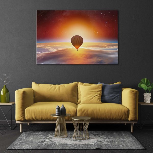 Canvas Wall Art - Balloon above the Clouds