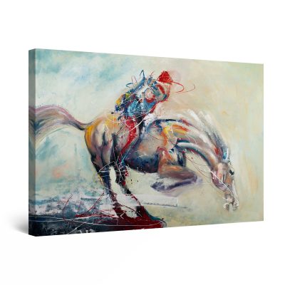 Canvas Wall Art - Abstract Clown Riding a Horse