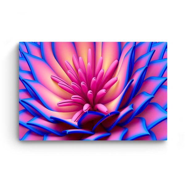 Canvas Wall Art - Abstract Flower Pink and Blue