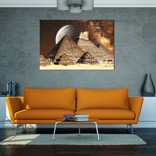 Canvas Wall Art - Egyptian Fantasy on Pyramids